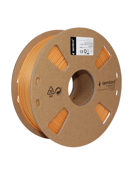 Нить для 3D-принтера Gembird 3DP-PLA+1.75-02-GL, PLA+, Золотой, 1.75 мм, 1кг