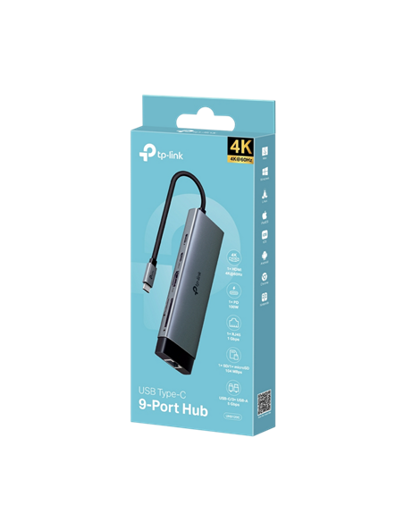 Adaptor Hub TP-LINK UH9120C, Argintiu