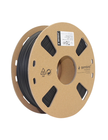Filament pentru imprimantă 3D Gembird 3DP-TPE1.75-01-BK, TPE, Negru, 1.75 mm, 1kg