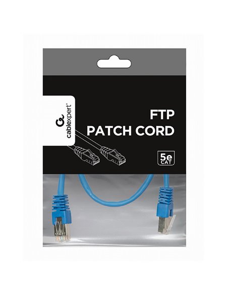 Patch cord Cablexpert PP22-0.5M/B, Cat5e FTP, 0,5m, Albastru