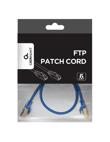 Патч-корд Cablexpert PP6-0.5M/B, Cat6 FTP , 0,5м, Синий