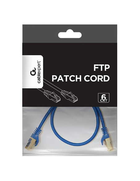 Patch cord Cablexpert PP6-0.5M/B, Cat6 FTP , 0,5m, Albastru