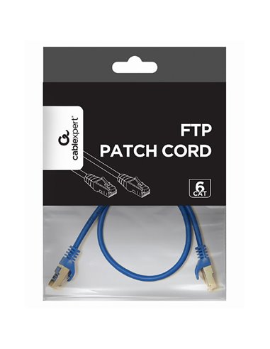 Патч-корд Cablexpert PP6-0.5M/B, Cat6 FTP , 0,5м, Синий