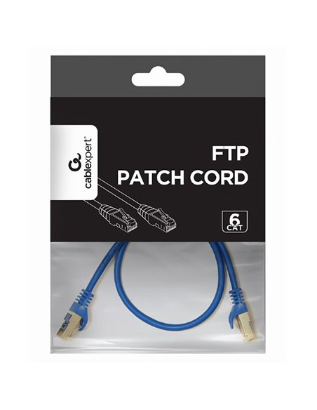 Patch cord Cablexpert PP6-0.5M/B, Cat6 FTP , 0,5m, Albastru