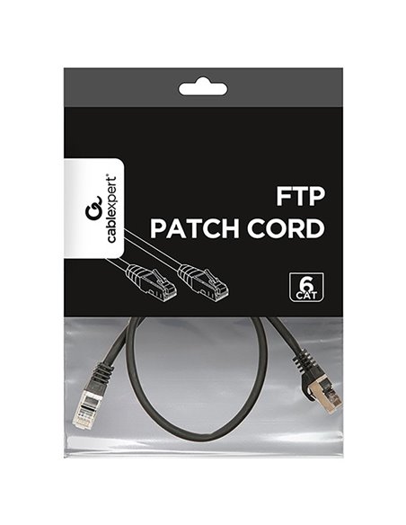Patch cord Cablexpert PP6-0.5M/BK, Cat6 FTP , 0,5m, Negru