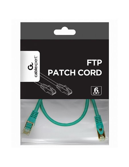 Патч-корд Cablexpert PP6-0.5M/G, Cat6 FTP , 0,5м, Зелёный