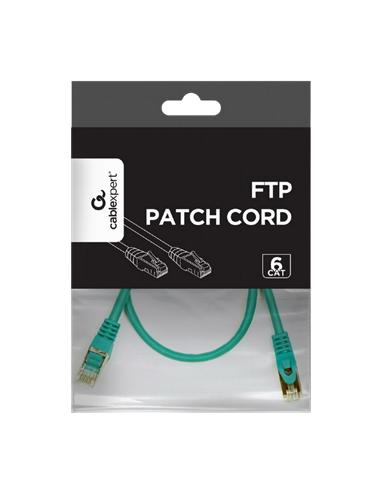 Patch cord Cablexpert PP6-0.5M/G, Cat6 FTP , 0,5m, Verde