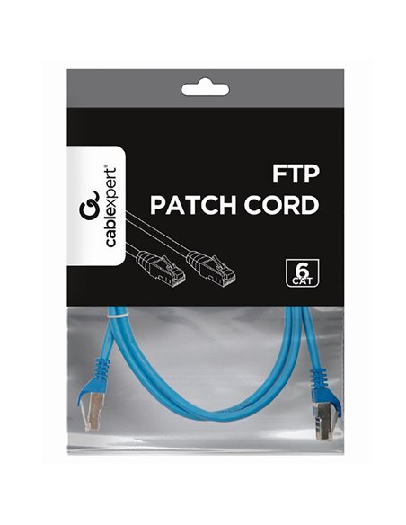 Patch cord Cablexpert PP6-1M/B, Cat6 FTP , 1m, Albastru