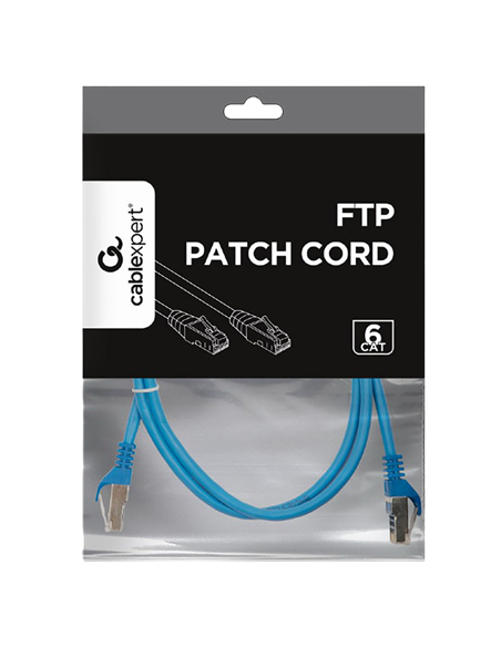 Patch cord Cablexpert PP6-1M/B, Cat6 FTP , 1m, Albastru