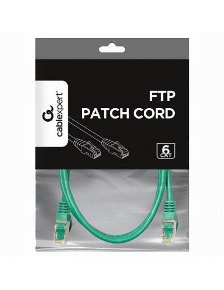 Patch cord Cablexpert PP6-1M/G, Cat6 FTP , 1m, Verde
