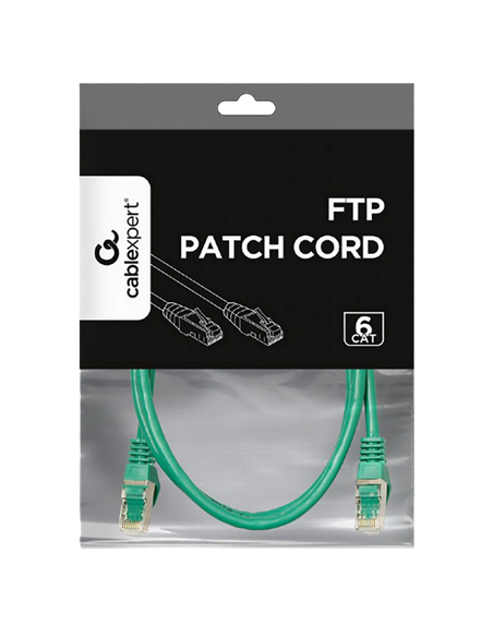 Patch cord Cablexpert PP6-1M/G, Cat6 FTP , 1m, Verde