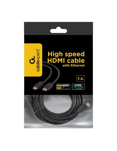 Cablu Video Cablexpert CC-HDMI4-7.5M, HDMI (M) - HDMI (M), 7,5m, Negru