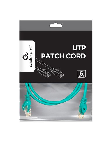 Patch cord Cablexpert PP6U-1M/G, Cat6 UTP, 1m, Verde