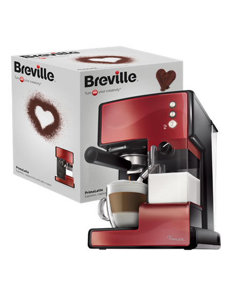 Cafetiera manuala Breville Prima Latte VCF046X-DIM, 1050W, Roșu