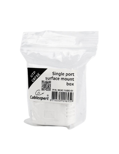 Priză pentru montare pe perete Cablexpert MVS-2S6-01, Alb