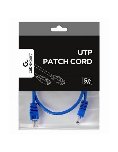 Patch cord Cablexpert PP12-0.5M/B, CAT5e UTP, 0,5m, Albastru