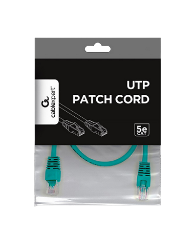 Patch cord Cablexpert PP12-0.5M/G, CAT5e UTP, 0,5m, Verde
