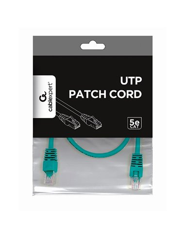 Patch cord Cablexpert PP12-0.5M/G, CAT5e UTP, 0,5m, Verde