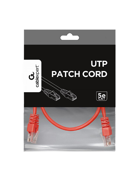 Патч-корд Cablexpert PP12-0.5M/R, CAT5e UTP, 0,5м, Красный