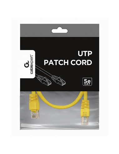 Патч-корд Cablexpert PP12-0.5M/Y, CAT5e UTP, 0,5м, Жёлтый
