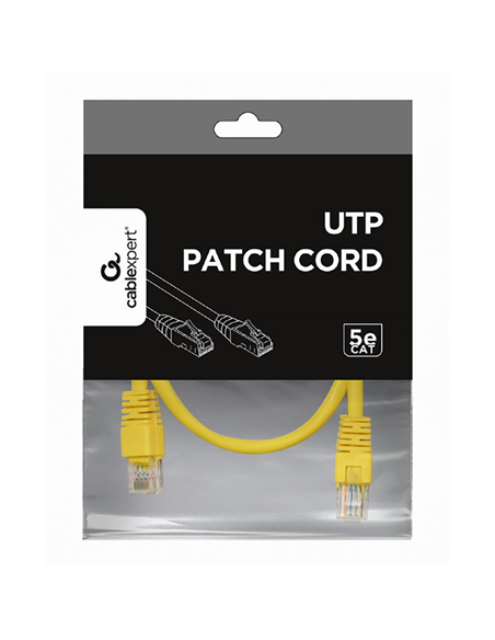Patch cord Cablexpert PP12-0.5M/Y, CAT5e UTP, 0,5m, Galben