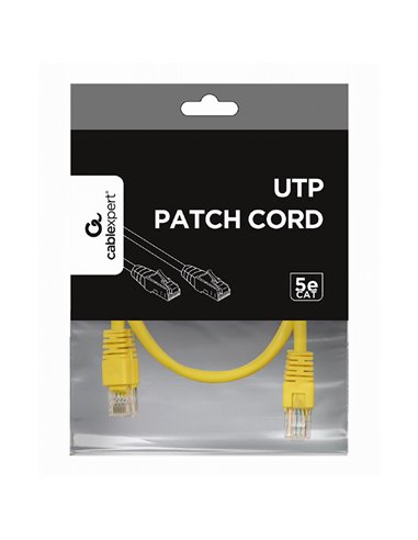 Патч-корд Cablexpert PP12-0.5M/Y, CAT5e UTP, 0,5м, Жёлтый