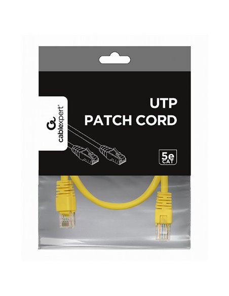 Patch cord Cablexpert PP12-0.5M/Y, CAT5e UTP, 0,5m, Galben