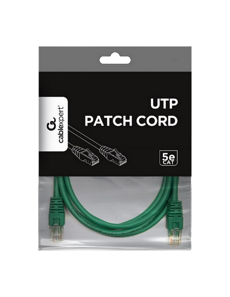 Патч-корд Cablexpert PP12-1M/G, CAT5e UTP, 1м, Зелёный Патч-корд Cablexpert PP12-1M/G, CAT5e UTP, 1м, Зелёный