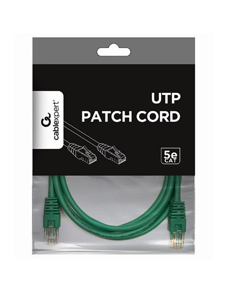 Патч-корд Cablexpert PP12-1M/G, CAT5e UTP, 1м, Зелёный Патч-корд Cablexpert PP12-1M/G, CAT5e UTP, 1м, Зелёный
