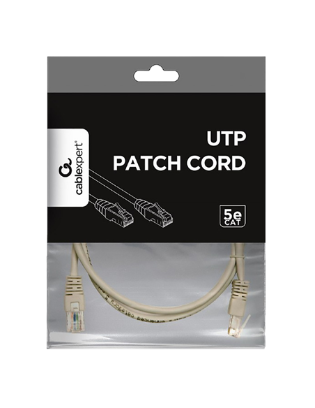 Patch cord Cablexpert PP12-1M, CAT5e UTP, 1m, Gri