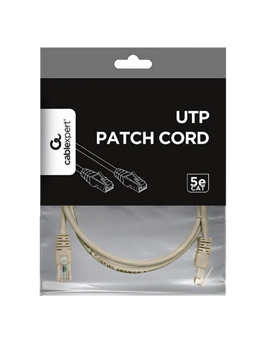 Patch cord Cablexpert PP12-1M, CAT5e UTP, 1m, Gri