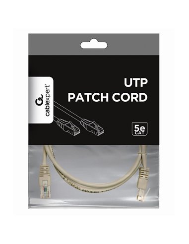 Patch cord Cablexpert PP12-1M, CAT5e UTP, 1m, Gri