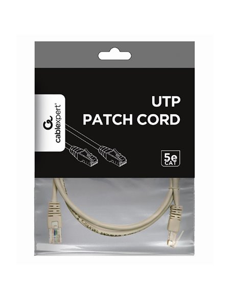 Patch cord Cablexpert PP12-1M, CAT5e UTP, 1m, Gri