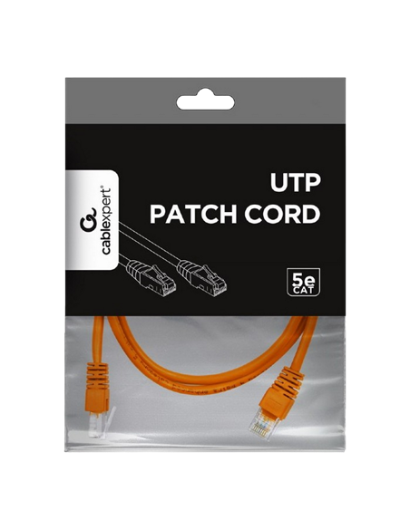 Patch cord Cablexpert PP12-1M/O, CAT5e UTP, 1m, Portocaliu