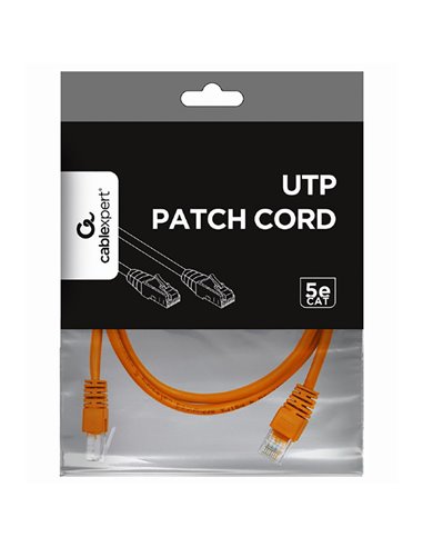 Patch cord Cablexpert PP12-1M/O, CAT5e UTP, 1m, Portocaliu