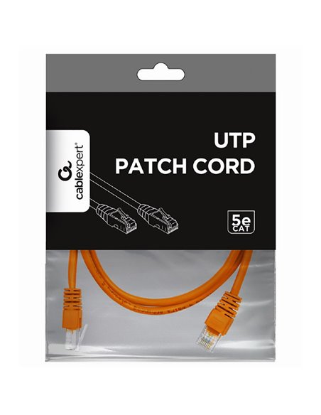 Patch cord Cablexpert PP12-1M/O, CAT5e UTP, 1m, Portocaliu