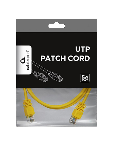 Патч-корд Cablexpert PP12-1M/Y, CAT5e UTP, 1м, Жёлтый