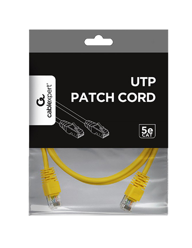 Patch cord Cablexpert PP12-2M/Y, CAT5e UTP, 2m, Galben