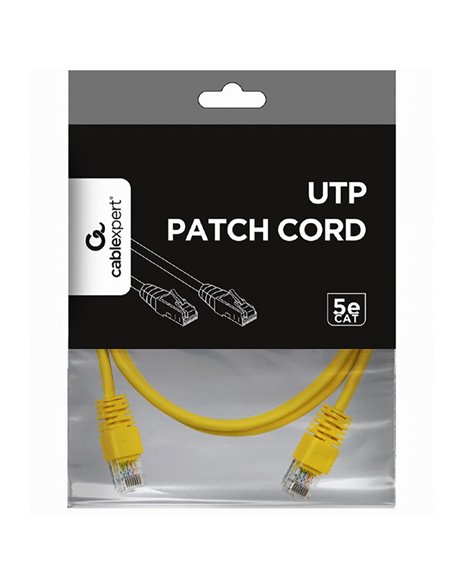 Patch cord Cablexpert PP12-2M/Y, CAT5e UTP, 2m, Galben