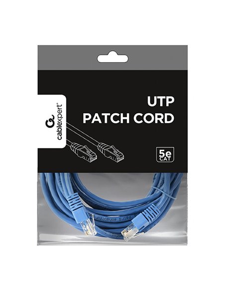 Patch cord Cablexpert PP12-5M/B, CAT5e UTP, 5m, Albastru