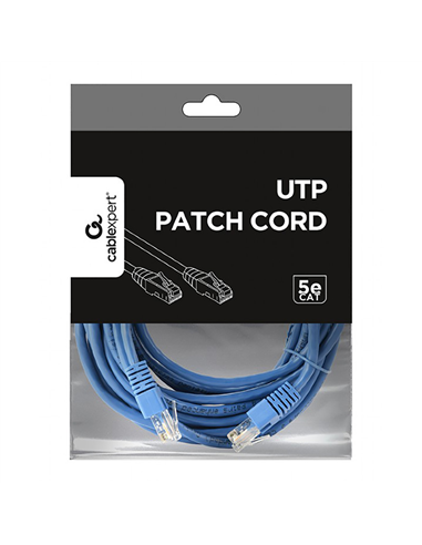 Patch cord Cablexpert PP12-5M/B, CAT5e UTP, 5m, Albastru
