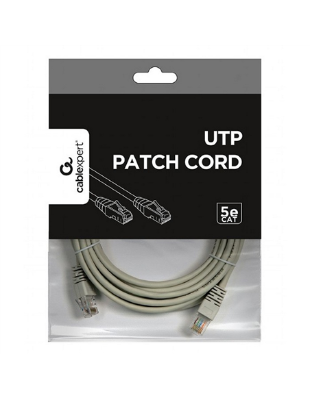 Patch cord Cablexpert PP12-5M, CAT5e UTP, 5m, Gri