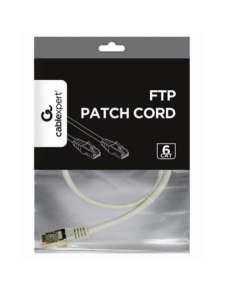 Patch cord Cablexpert PP6-0.5M, Cat6 FTP , 0,5m, Gri