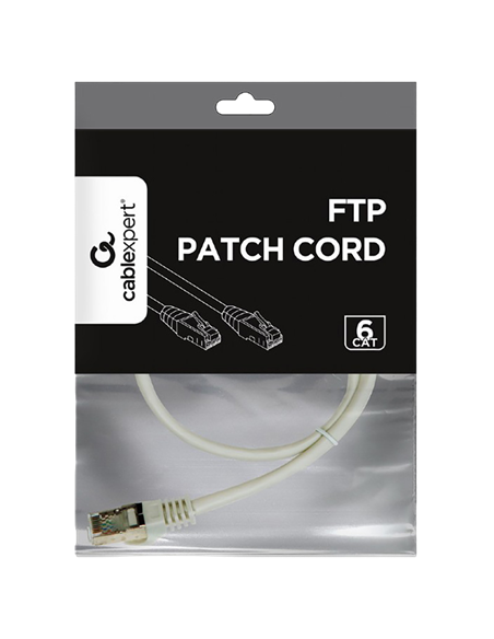 Patch cord Cablexpert PP6-0.5M, Cat6 FTP , 0,5m, Gri