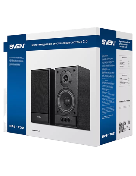 Компьютерные колонки 2.0 SVEN SPS-702, Ореховый