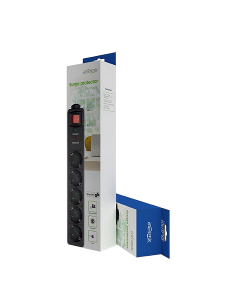 Prelungitor electric Gembird SPG5-C-5, 5 Prize, 1.5m, Negru
