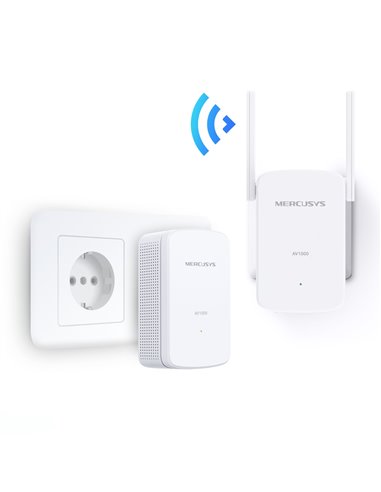 Wi-Fi + Powerline adapter MERCUSYS MP510 KIT, AV1000, 1000 Mbps, Alb
