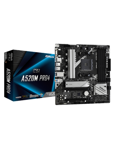 Placă de bază ASRock A520M PRO4, AM4, AMD A520, Micro-ATX