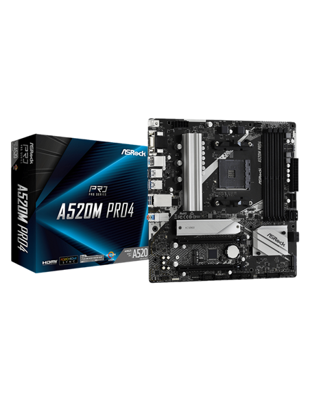 Placă de bază ASRock A520M PRO4, AM4, AMD A520, Micro-ATX