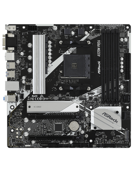 Placă de bază ASRock A520M PRO4, AM4, AMD A520, Micro-ATX